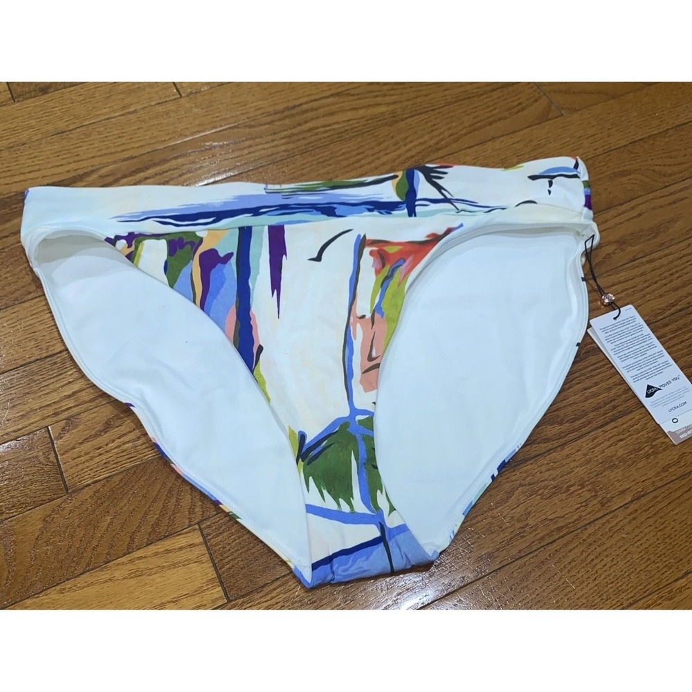 Calia Carrie Underwood Bikini Bottoms Swim‎ Mid Rise High Leg XL Tahitian Print